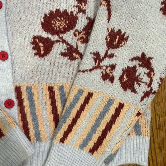 Kut From the Kloth Soft Purple Burgundy Button Down Sweater Wide Collar Size XL - Picture 5 of 8